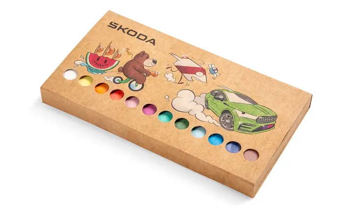 Creta de Desenat Skoda pentru Copii, Set 12 Bucati - Skoda Shop