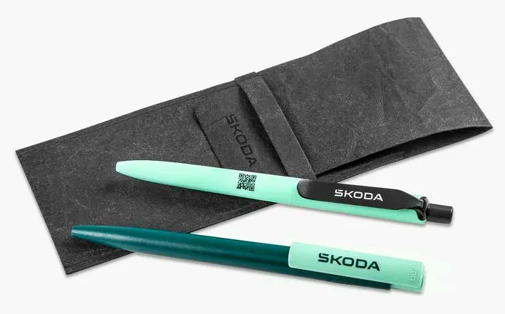 Etui ECO negru Škoda pentru pixuri, din fibre de celuloză, reciclabil - Skoda Shop