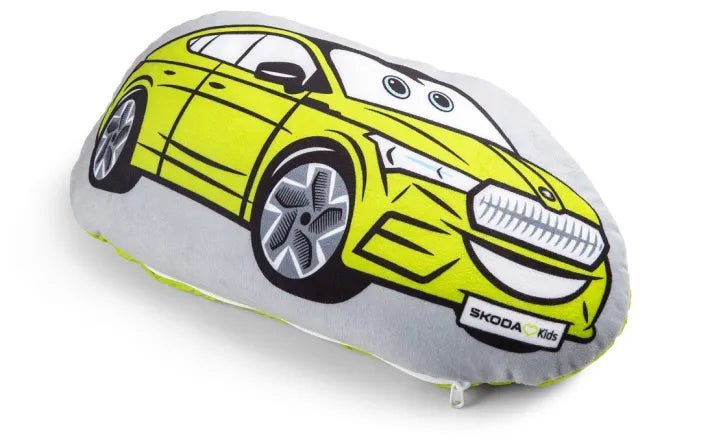 Perna de calatorie 2 - in - 1 Skoda, verde Mamba/gri, cu motive pentru copii - Skoda Shop