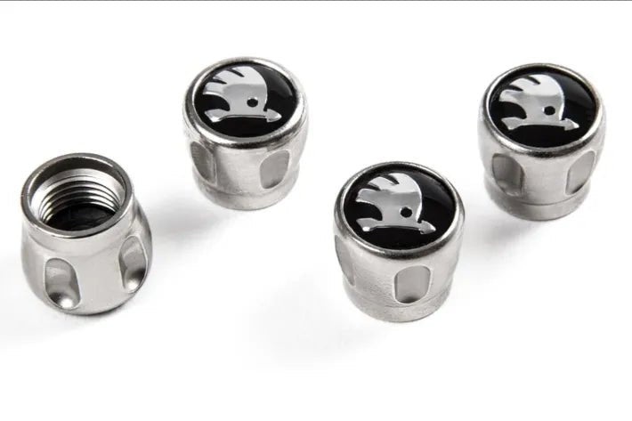 Set decorativ capace ventil cu logo Škoda - 4 bucati - Skoda Shop