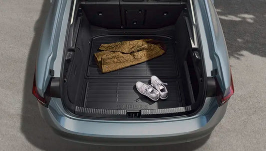 Covoras reversibil si pliabil Skoda Superb IV, textil si plastic, protejeaza eficient portbagajul, compatibil cu modelele din 2024.