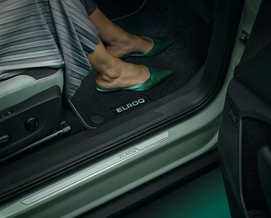 Covorase textil Skoda Elroq PYL fata si spate, din velours premium, pentru protectie si eleganta interioara.