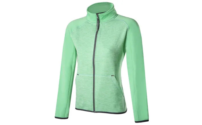 Jacheta sweat dama Škoda electric green, cu fermoar si interior fleece.