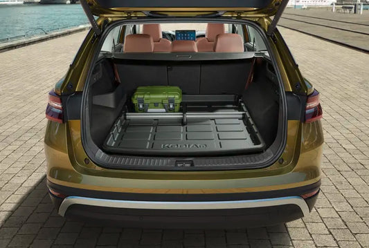 Protectie portbagaj Skoda Kodiaq 5 locuri, cu podea variabila, inscriptionata Kodiaq