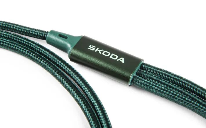 Cablu Incarcare USB 4 - in - 1 Škoda, Emerald, 110 cm - Skoda Shop