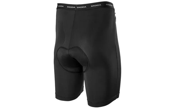 Pantaloni scurti MTB pentru barbati Skoda, cu captuseala interioara, marimea S, negru - Skoda Shop